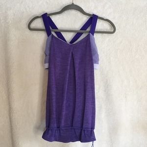 Lululemon Athletica Tank Top Rest Less Tank Bruised Berry Built in Bra Size 6